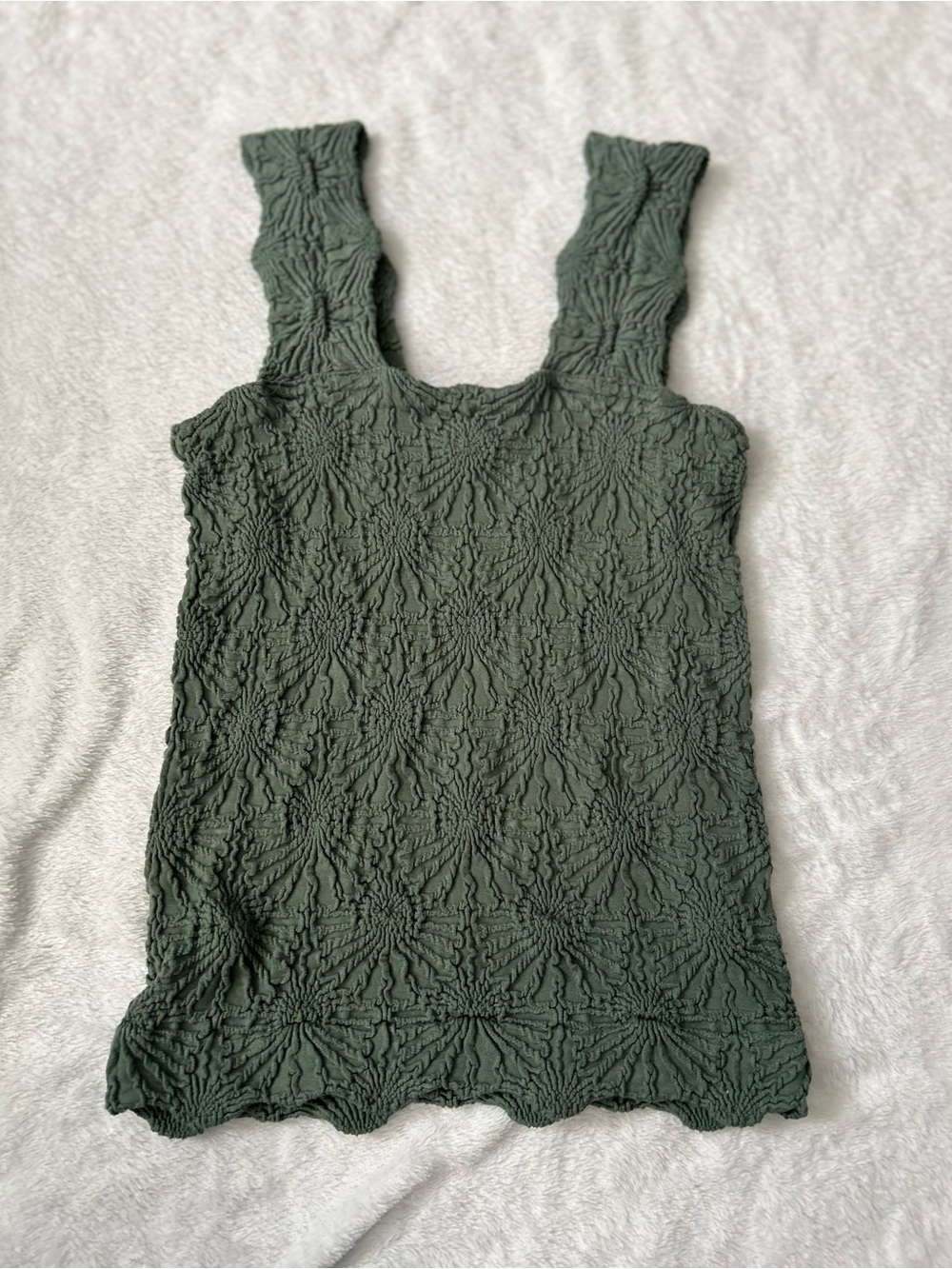 Altar'd State Olive Textured Smocked Tank